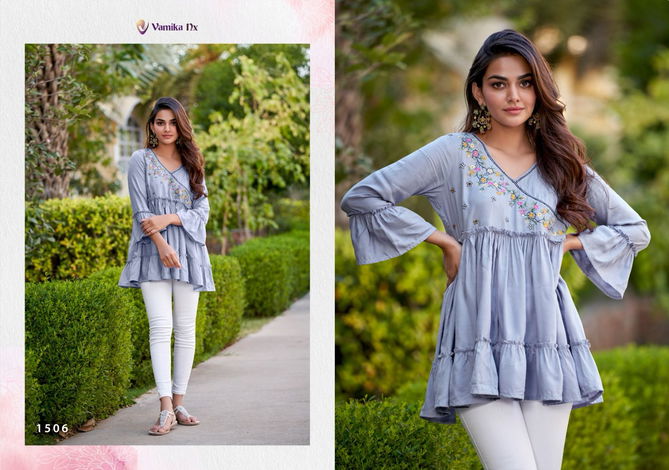 Rang Mahal Vol 2 By Vamika Nx Heavy Rayon Tunic Ladies Top Wholesale Market In Surat